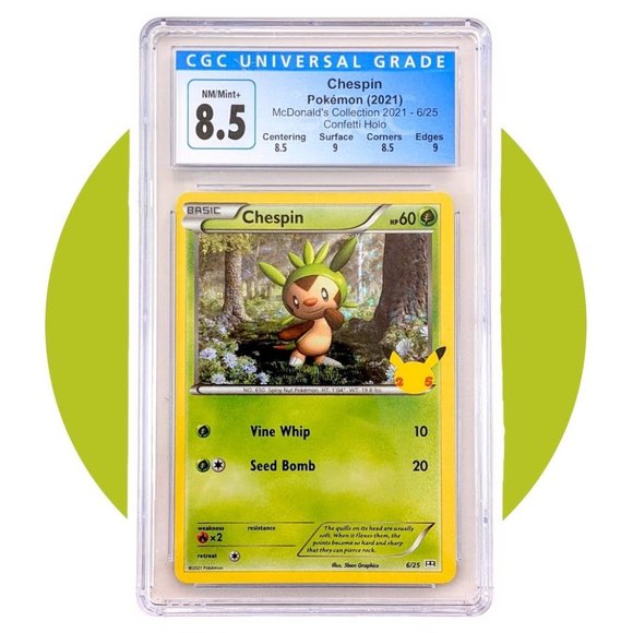 Pokemon | Toys | Mcdonalds 22 Pokemon Card Chespin 625 Holo Cgc 85 With  Subgrades | Poshmark